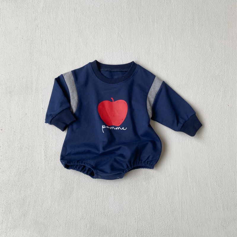 Baby Apple Print Triangle Romper