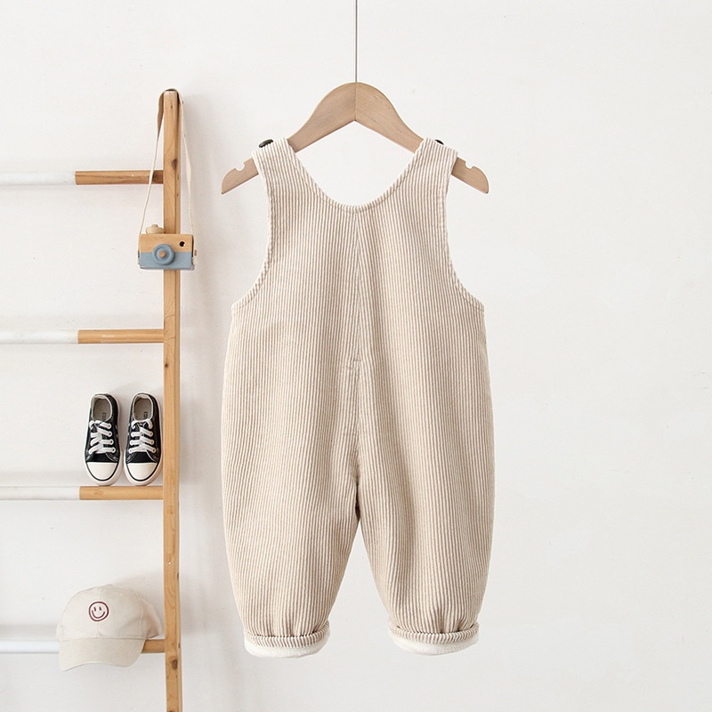 Baby Toddler Fleece-Lined Corduroy Carrot Overalls