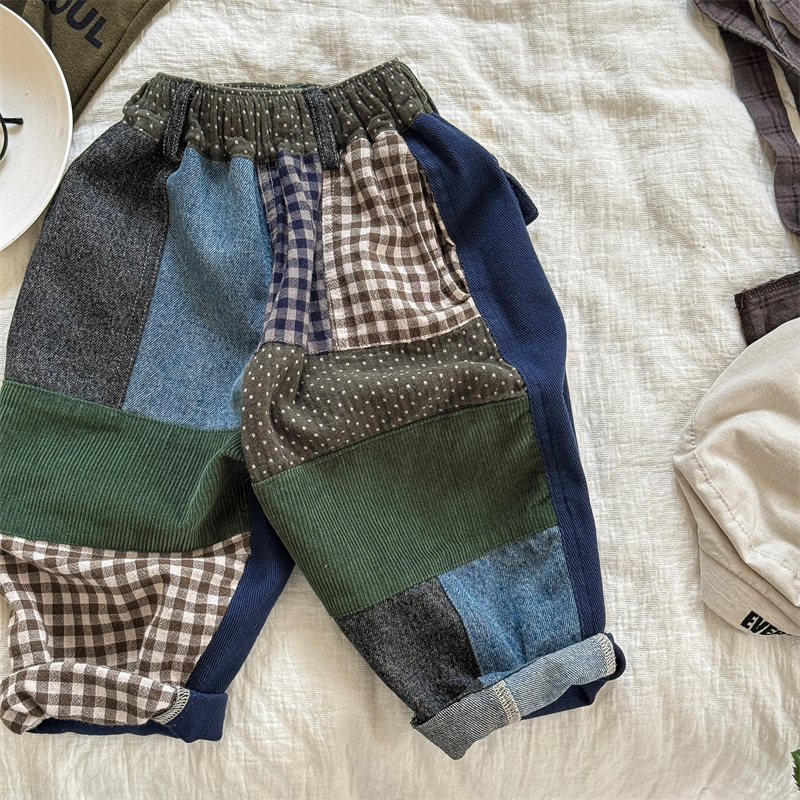 Toddler Boy Contrast Patch Harem Pants