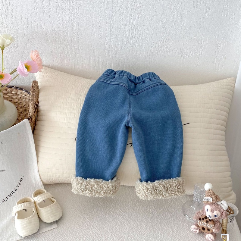 Baby Toddler Girls Fleece-Lined Denim Pants