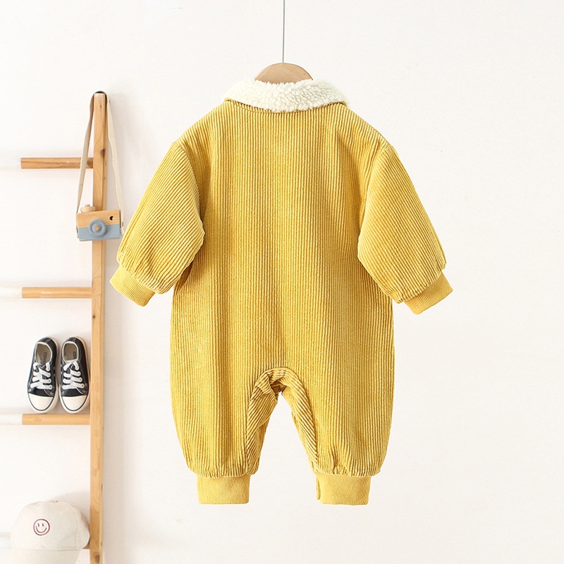 Baby Cartoon Corduroy Fleece Romper