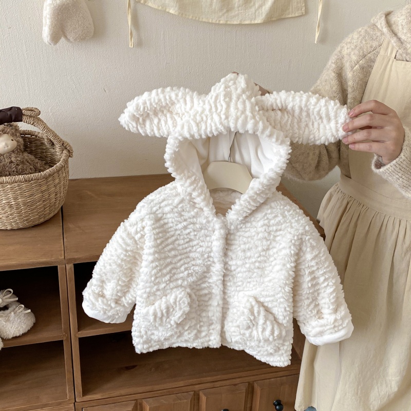 Baby & Kids Rabbit Ear Fuzzy Outerwear