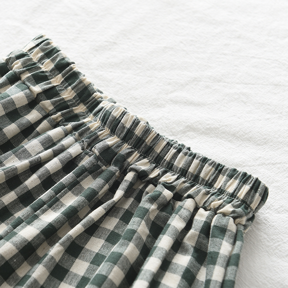 Toddler 2-Piece Sleeveless Simple Plaid Set