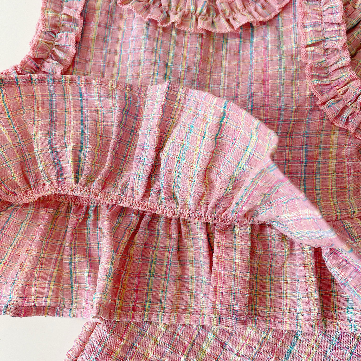 Toddler 2-Piece Pink Plaid Sleeveless Casual Set