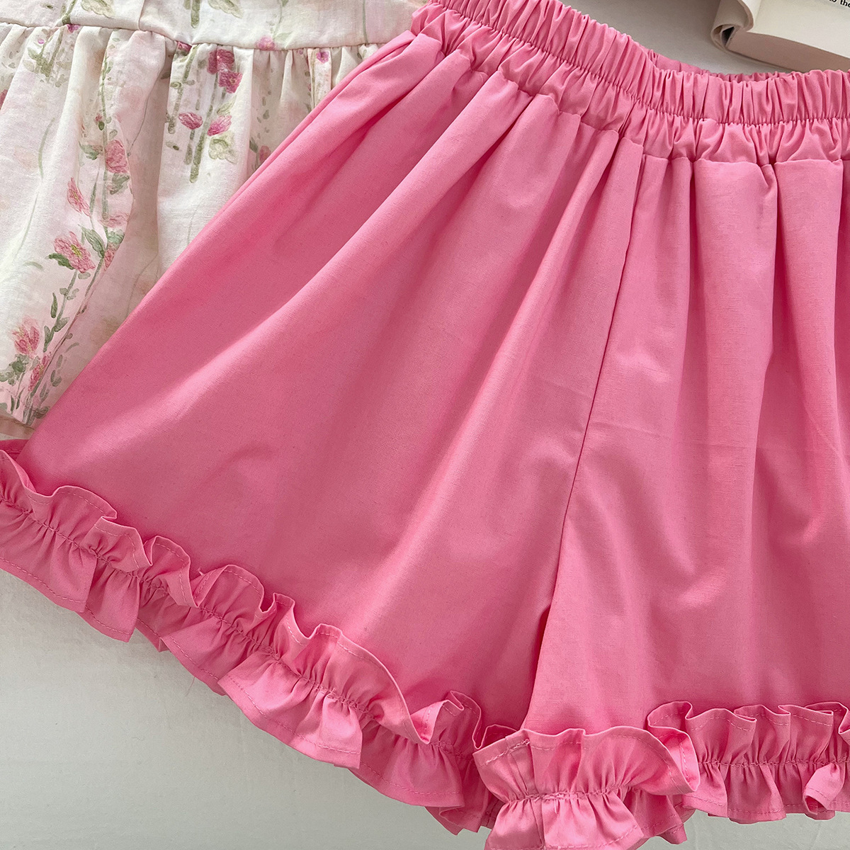 Toddler & Kids Flowers Frilled Edge  2-Piece Set