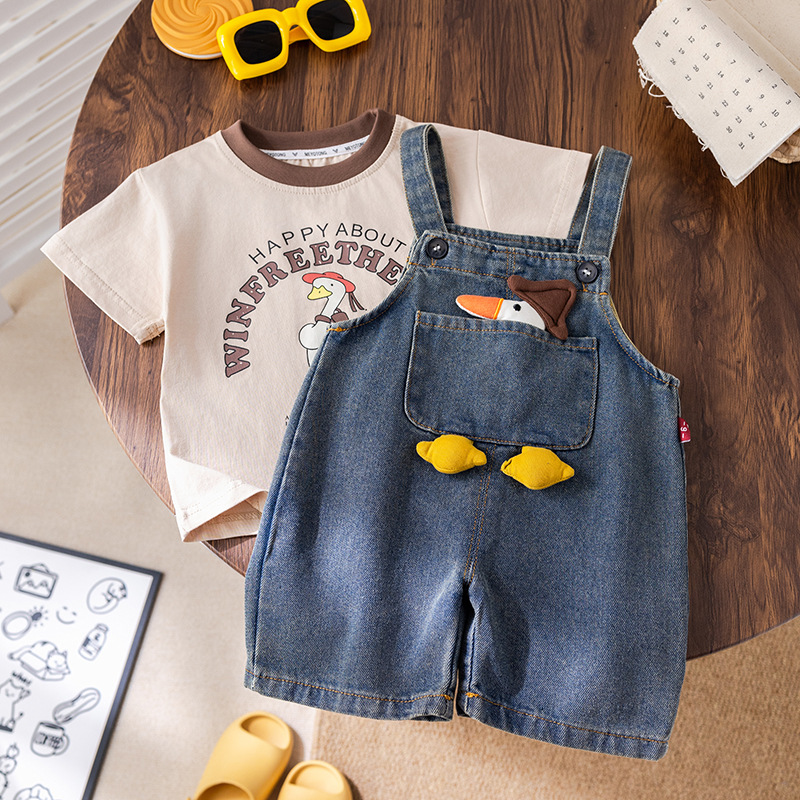 Toddler Duck T-shirt and Overalls Set