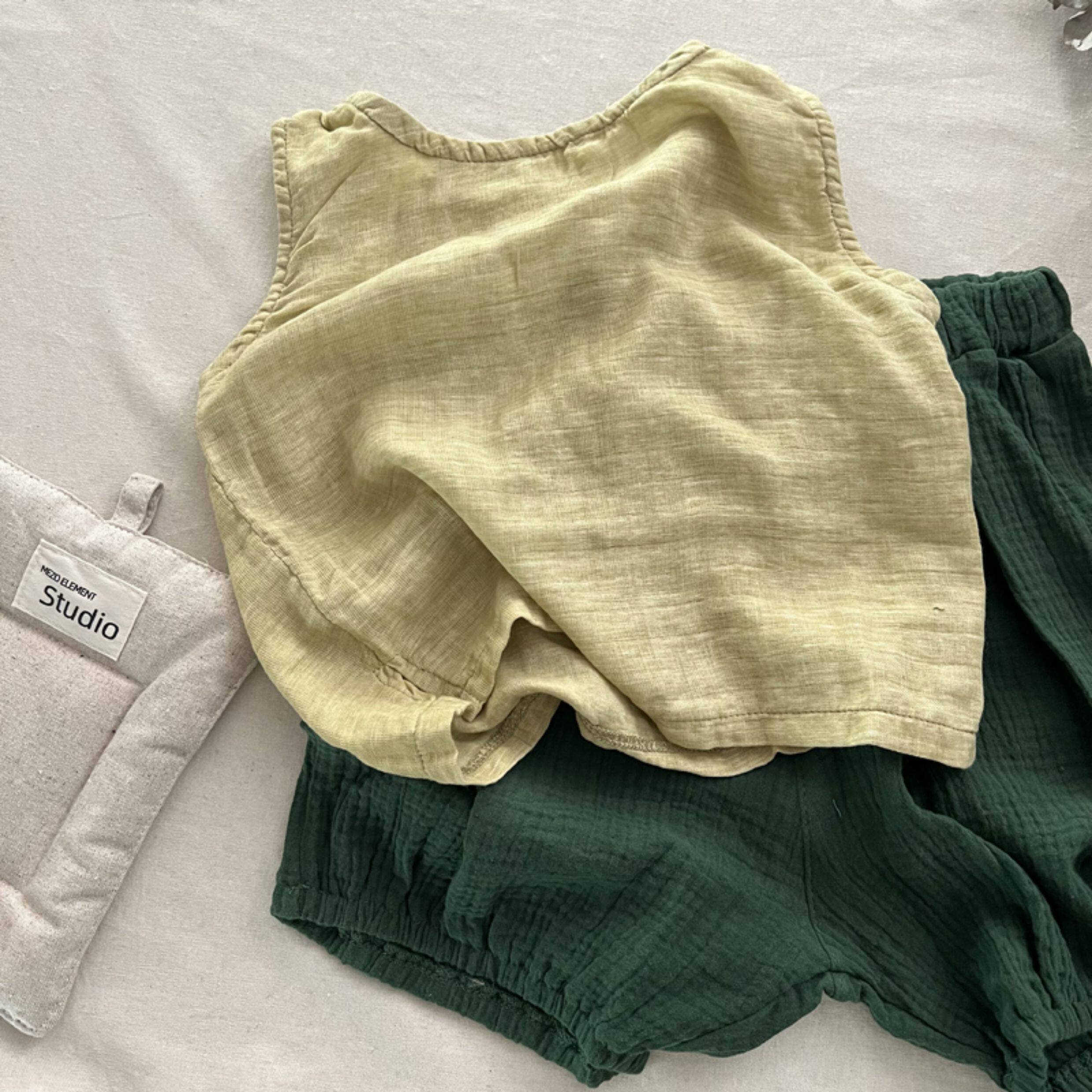 Baby Toddler Solid Color Vest and Shorts Set