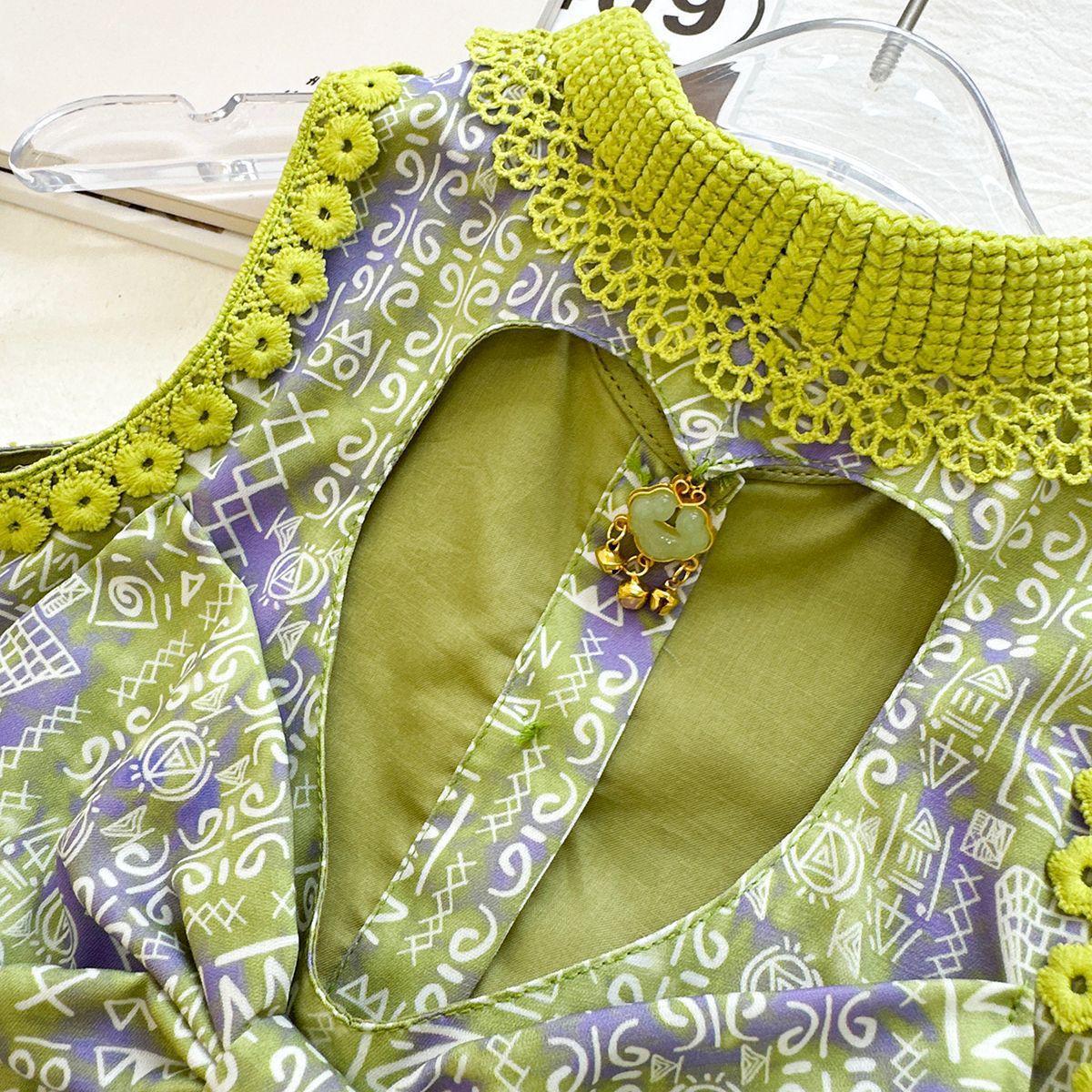 Baby& Kid Forest Lace Collar Top & Pant Sets