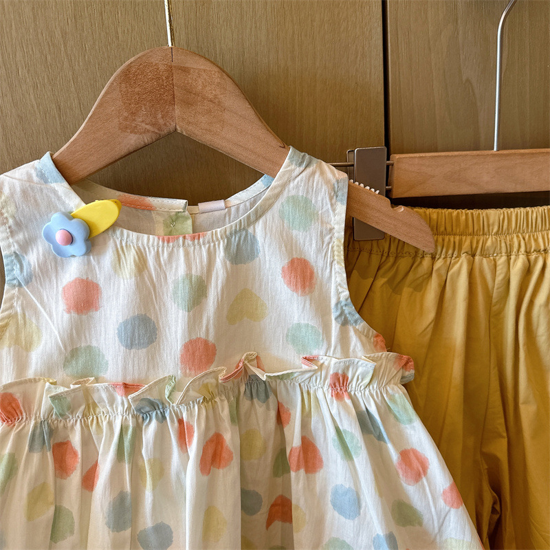 Baby& Kid Colorful Dots Top and Pants Set