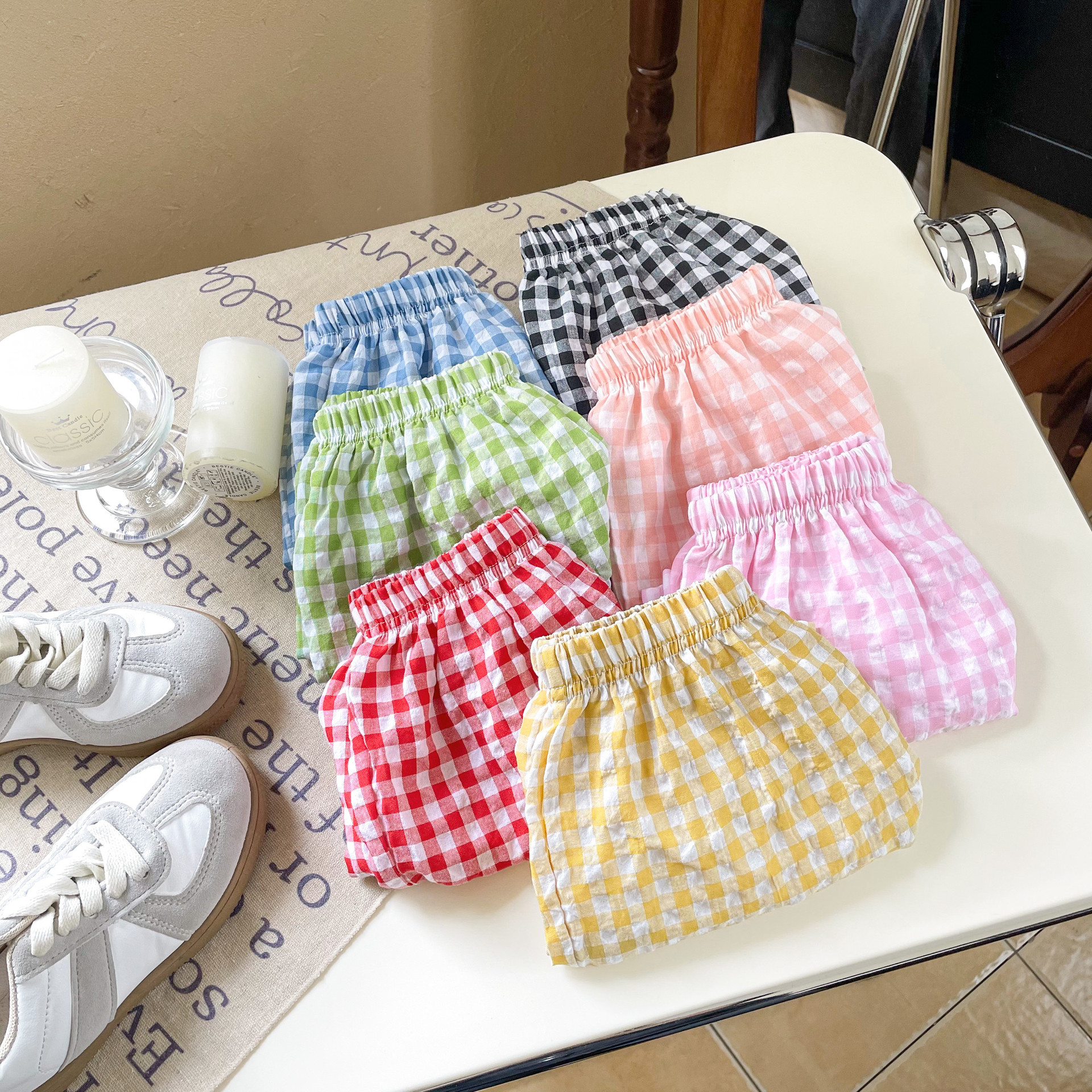 Kids Checkerboard Short Pants