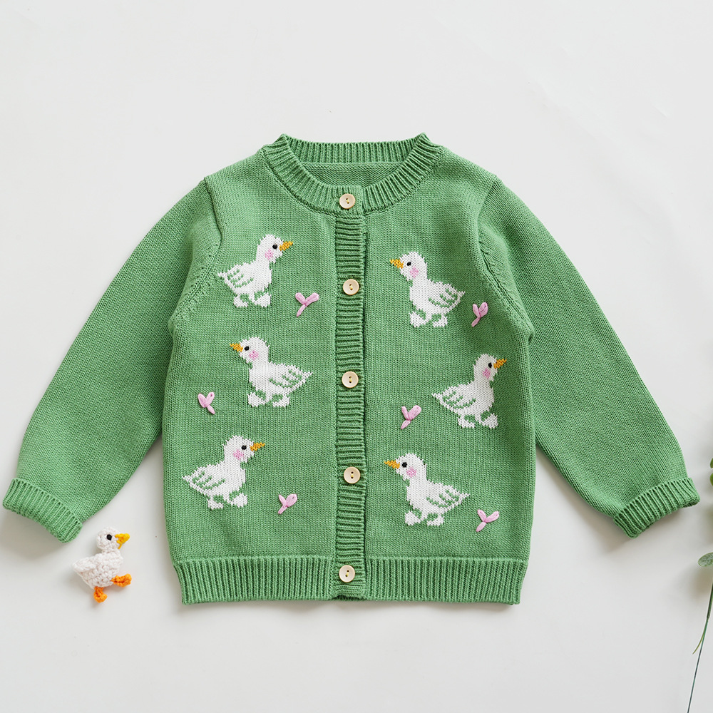 Kids Duck Knitted Cardigan Sweater