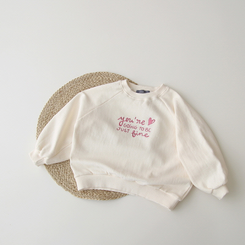 Kids Letter Embroidery Crew Neck Oversized Sweatshirt