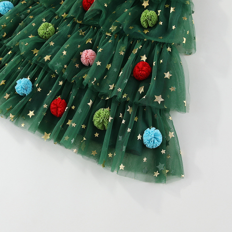 Kids Christmas Mesh Dress
