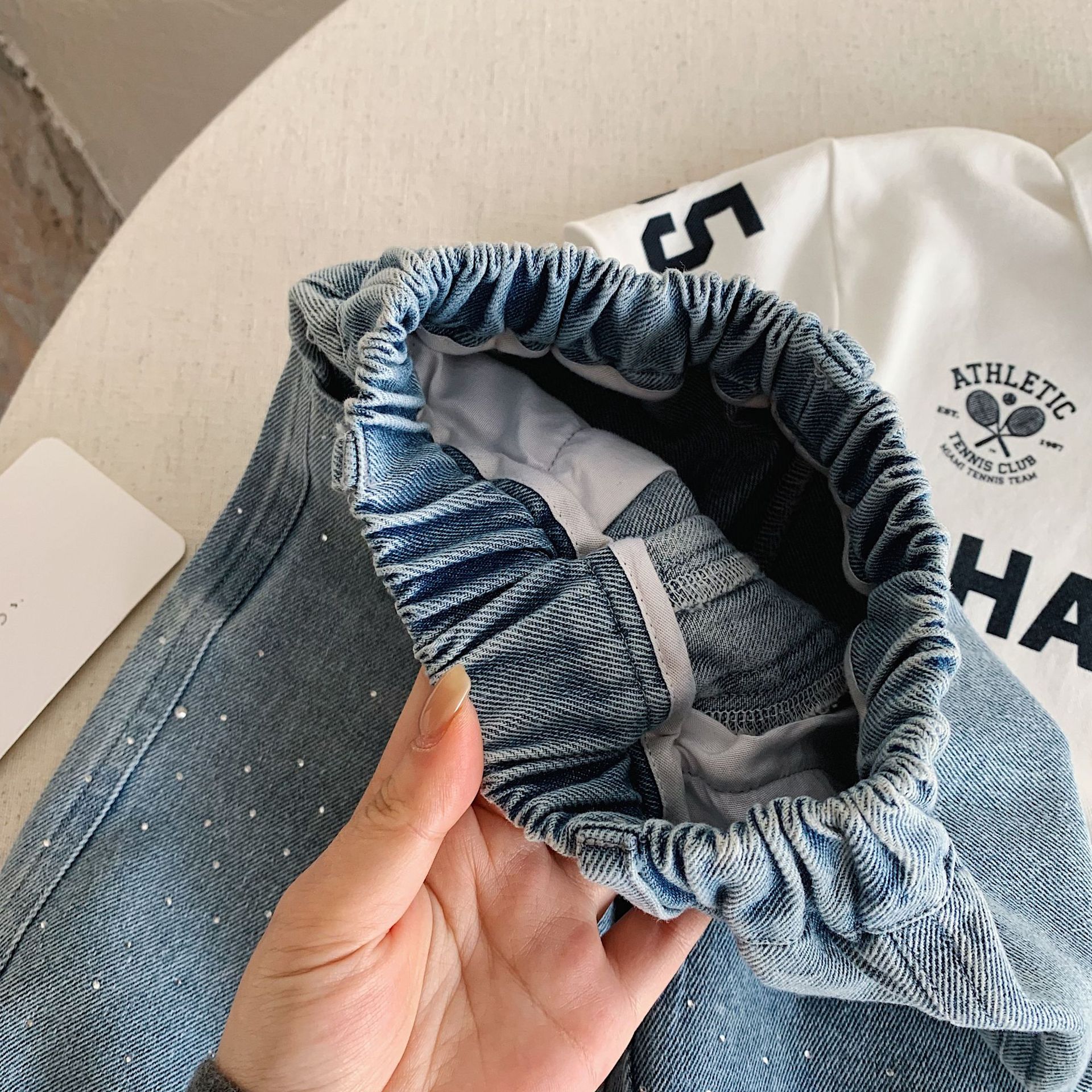 Kids Polka Dots Denim Pants