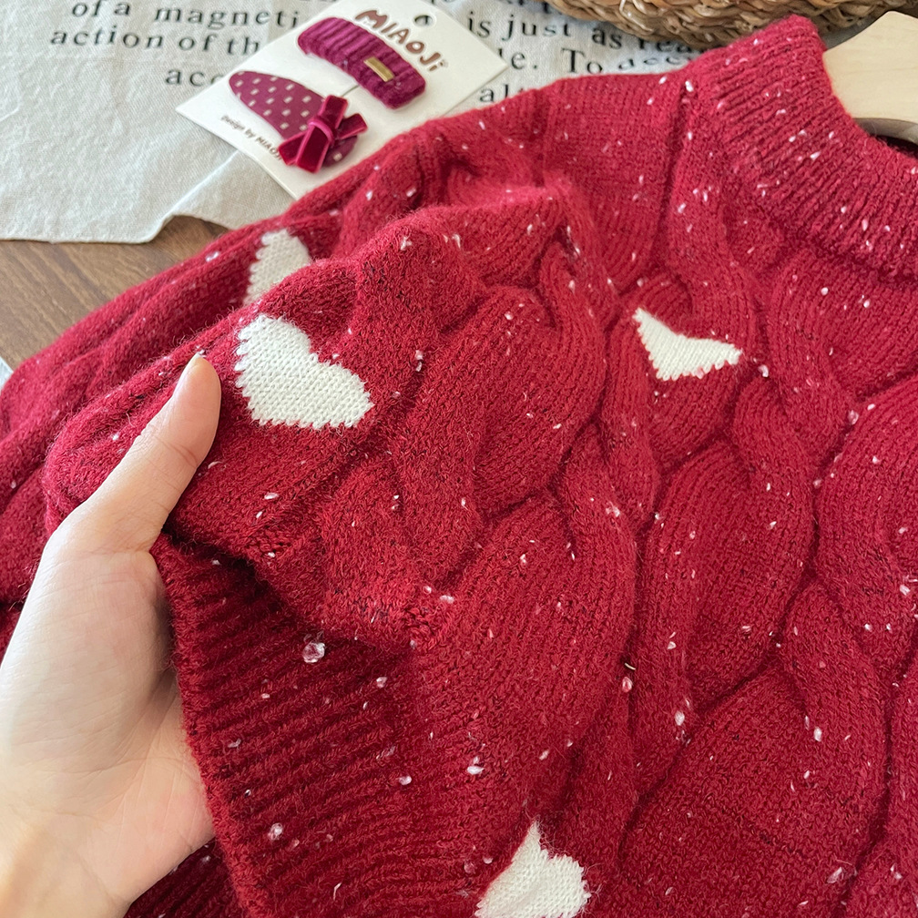 Kids Heart Knitting Sweater