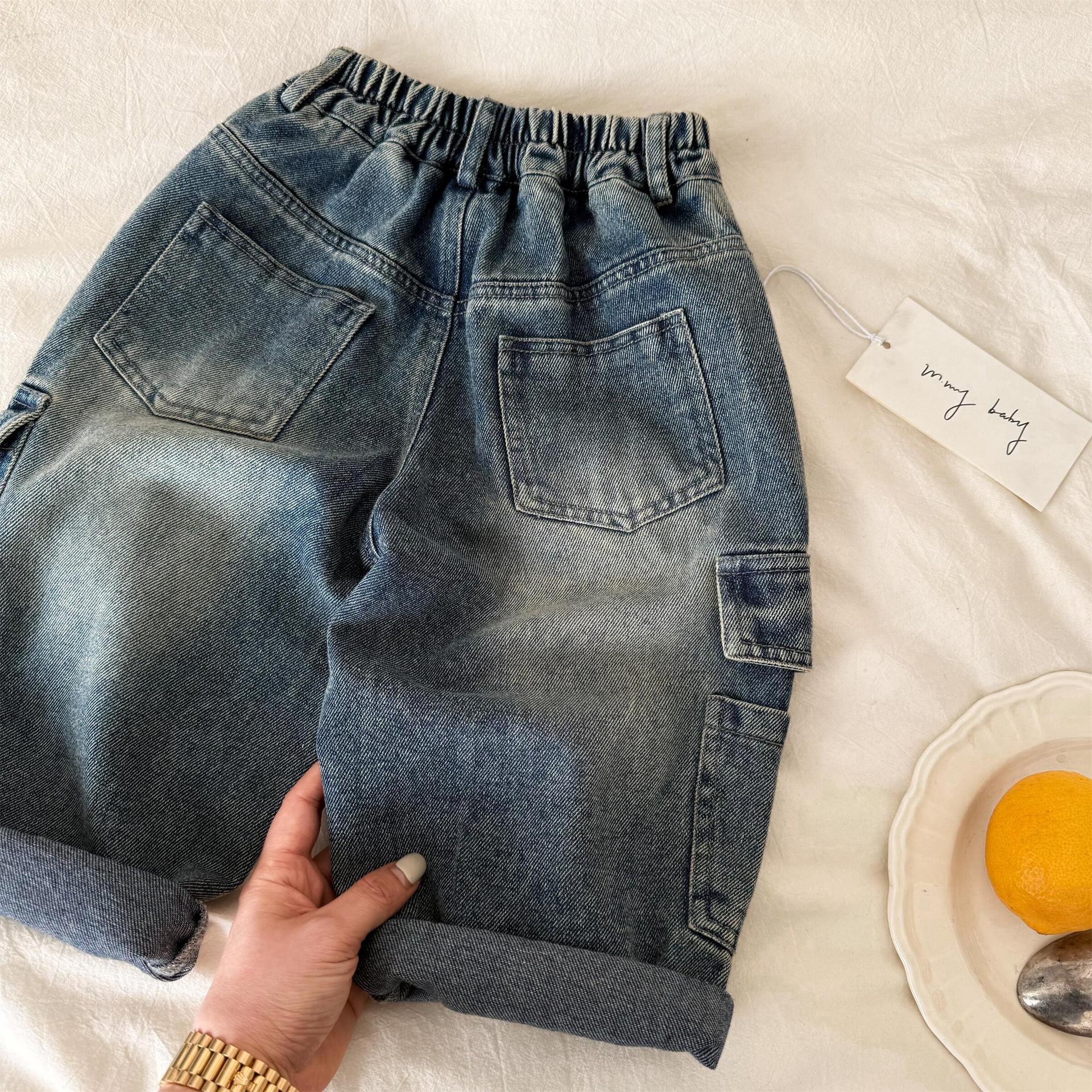 Kids Retro Denim Cargo Pants