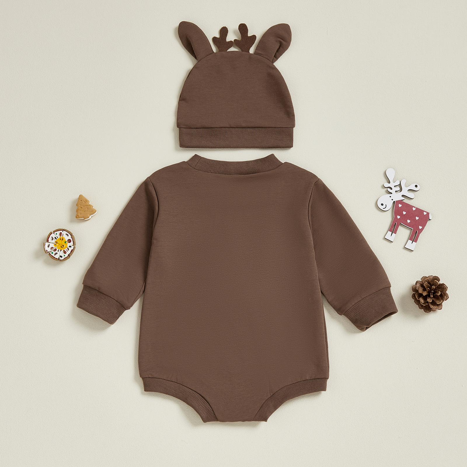 Baby Christmas Reindeer Onesie With Hat