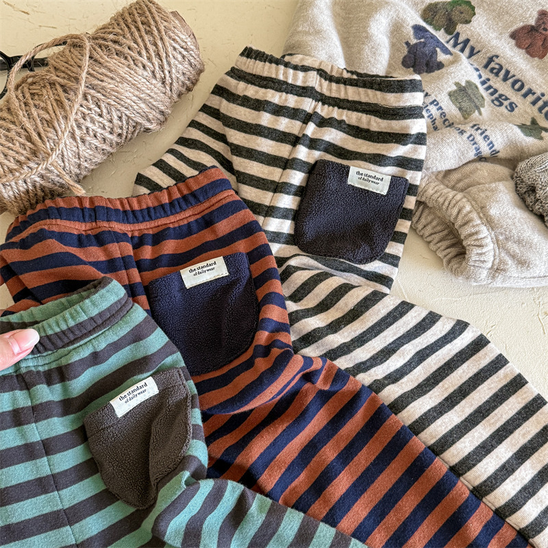 Kids Stripe Fleece Lined Leggings