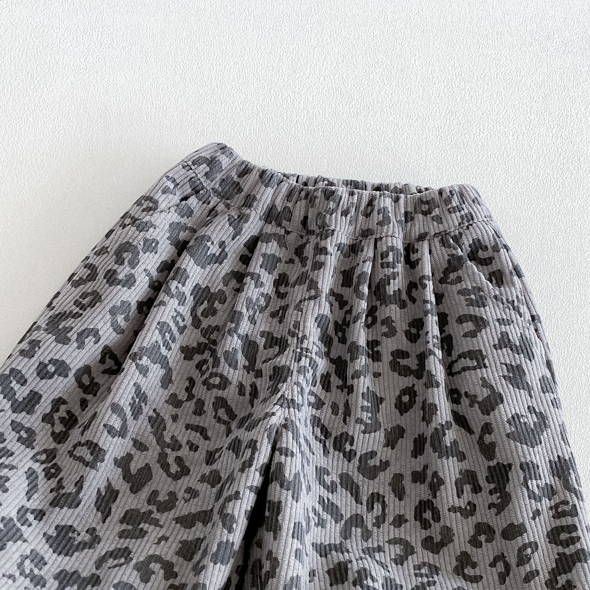 Kids Polka Dots Leopard Print Corduroy Pants