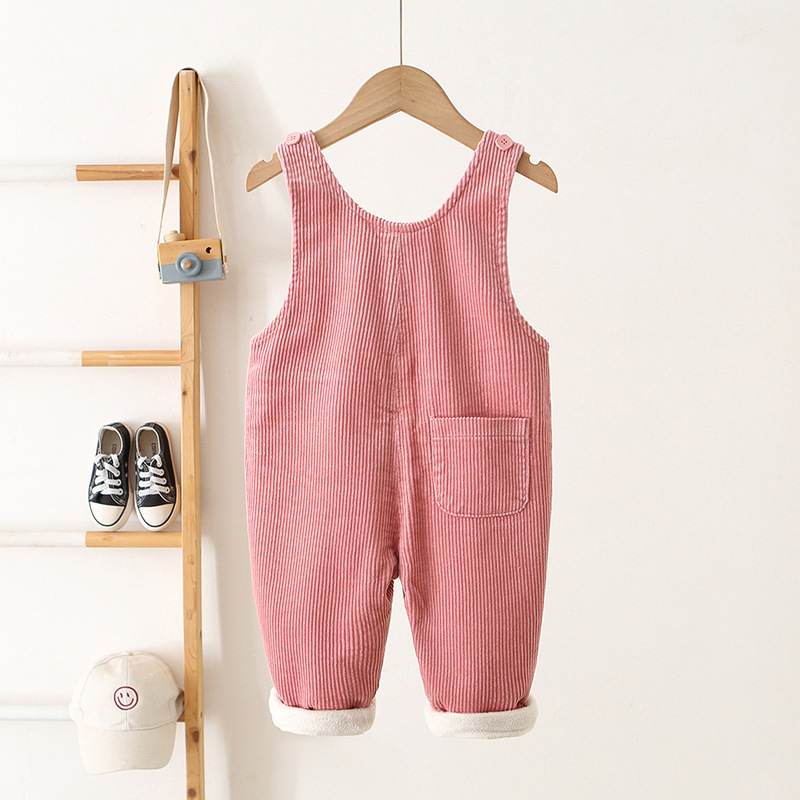 DailyBebe Kids Cartoon Mushroom Corduroy Overalls