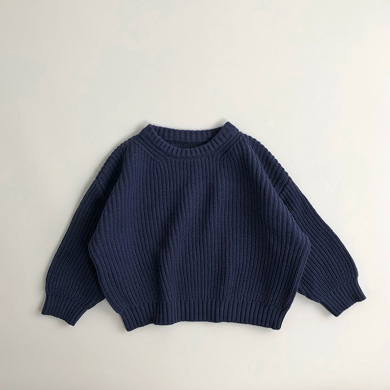 Toddler Solid Color Crew Neck Sweater