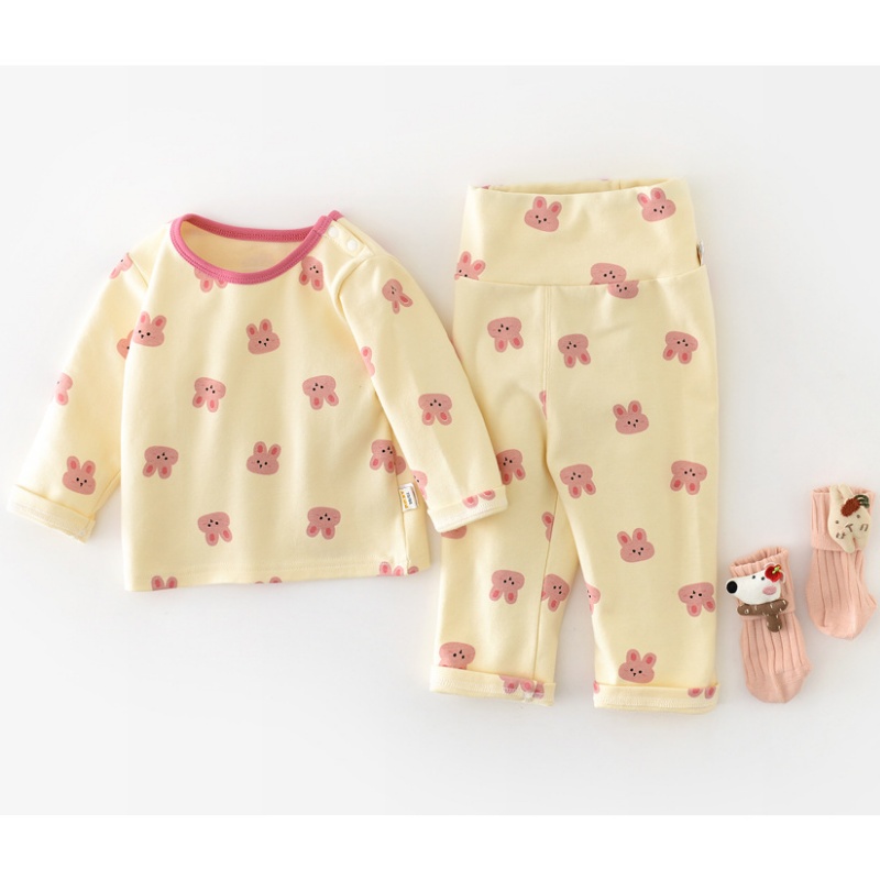 Baby Rabbit Head Print 2-Piece Set