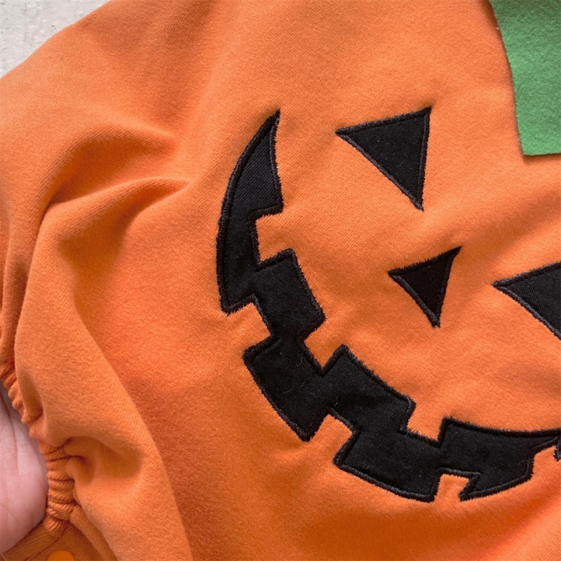 Baby Halloween Sleeveless Pumpkin Print Romper （Includes hat）