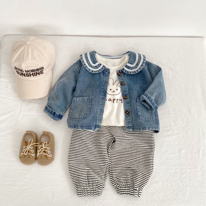Baby Toddler Girls' Peter Pan Collar Denim Jacket