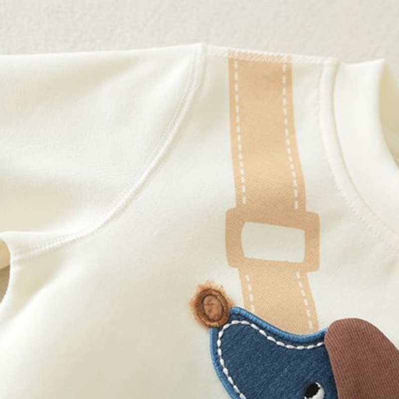 Baby Dog Backpack Print Romper