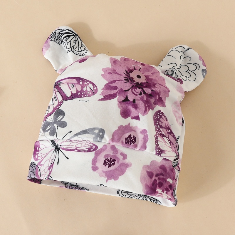 3- Piece Baby Newborn Flower Print Romper Set