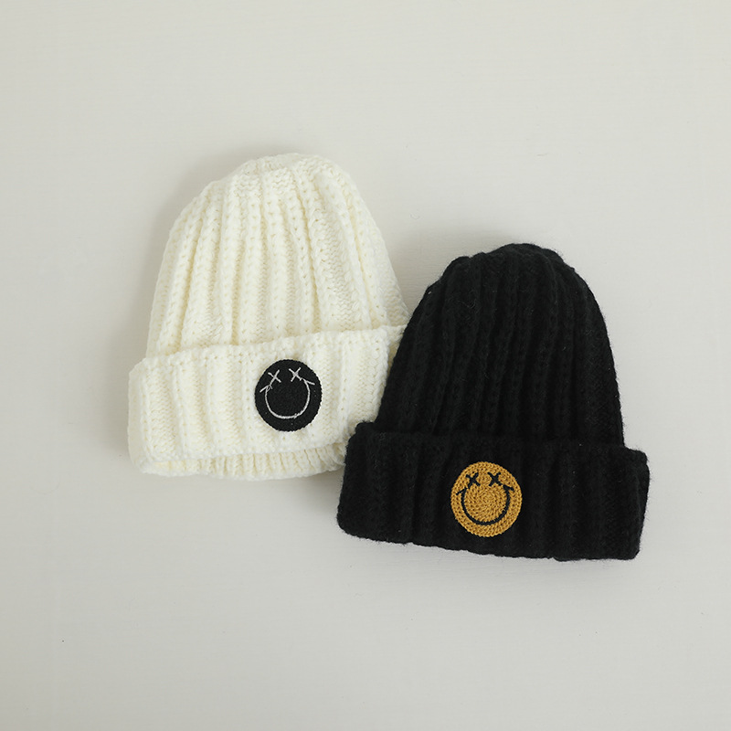 Baby Toddler Cute Smiley Solid Color Knit Hat