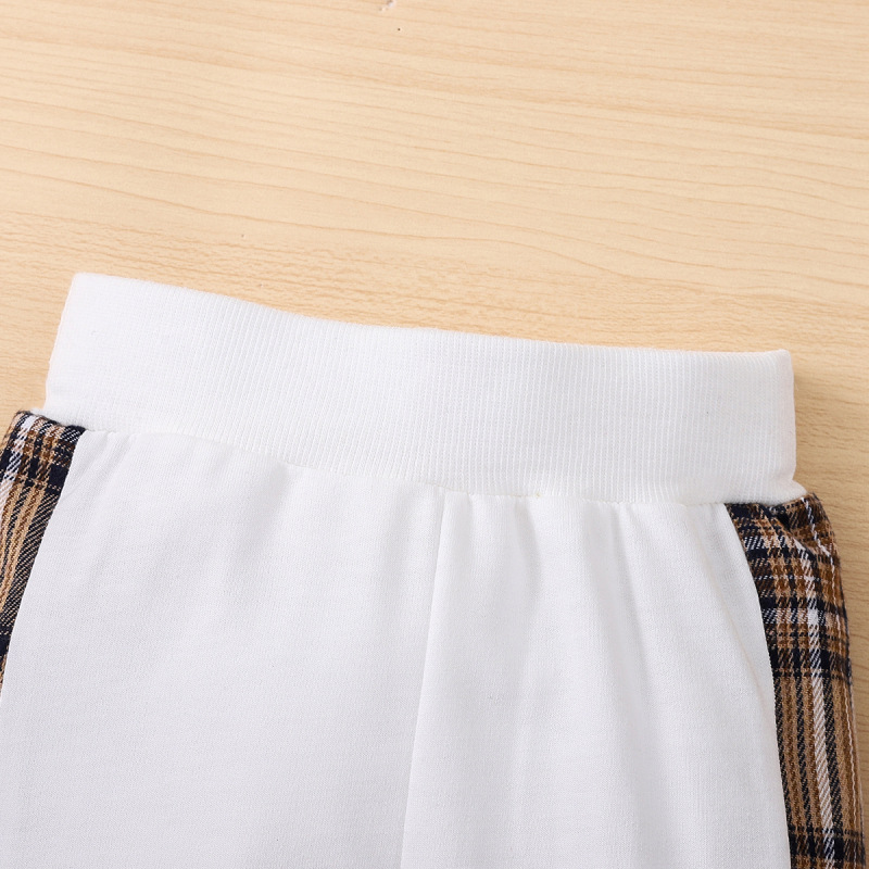 2-Piece Plaid Bear Baby Newborn Sweatshirt Set