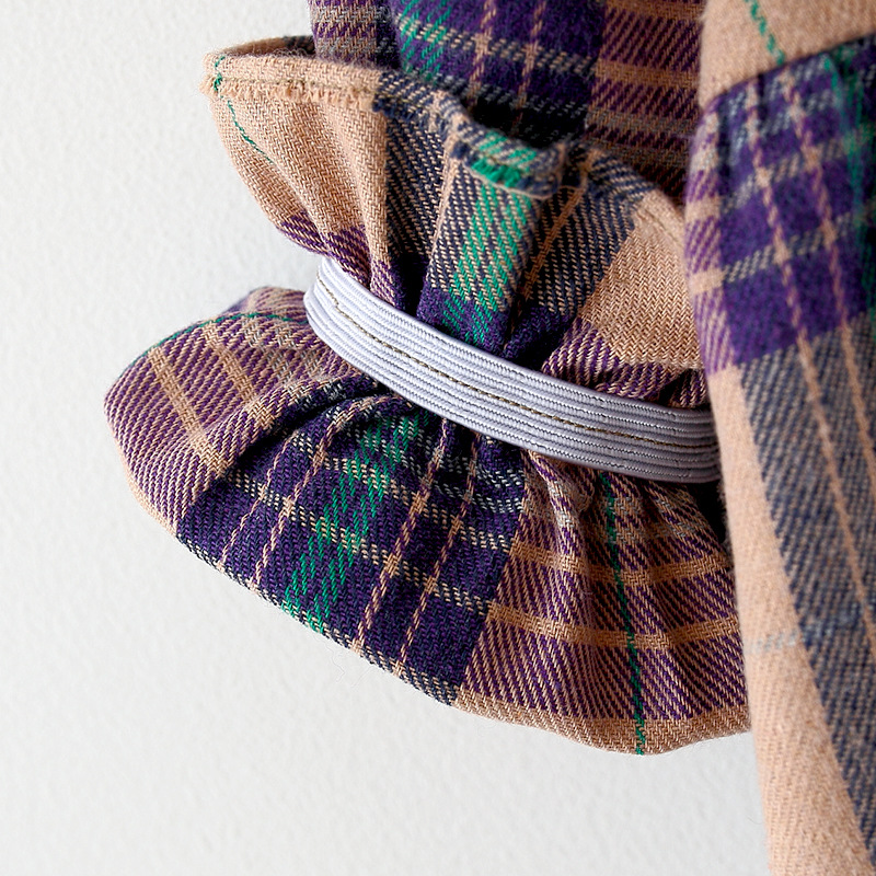 Baby Toddler Girls Classic Plaid Princess Dress（Free Bear Backpack）