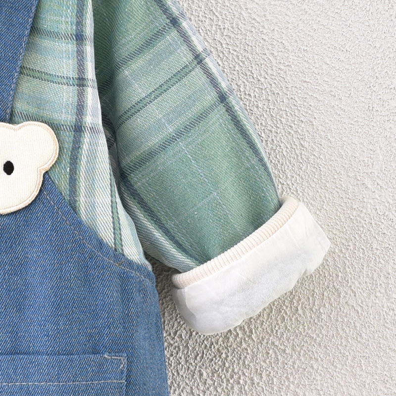 Baby Bear Shirt Overalls 2-piece Set