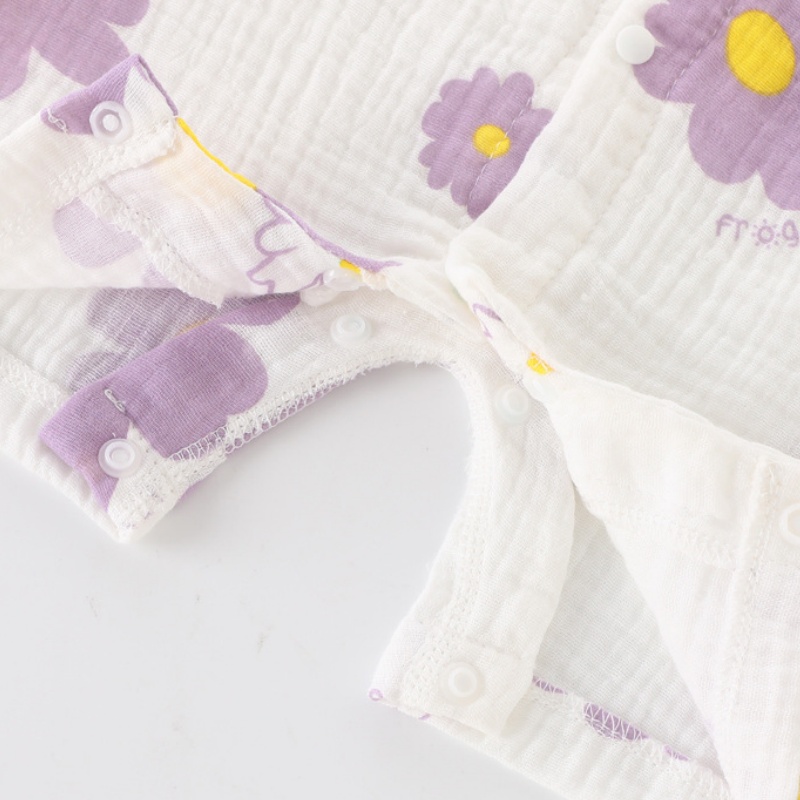 Baby Newborn Multicolor Floral Gauze Romper