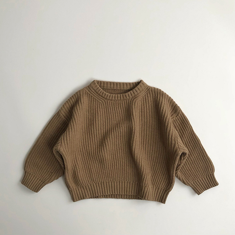 Toddler Solid Color Crew Neck Sweater