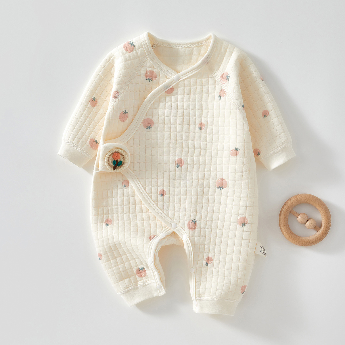 Baby Peach Padded Kimono Jumpsuit