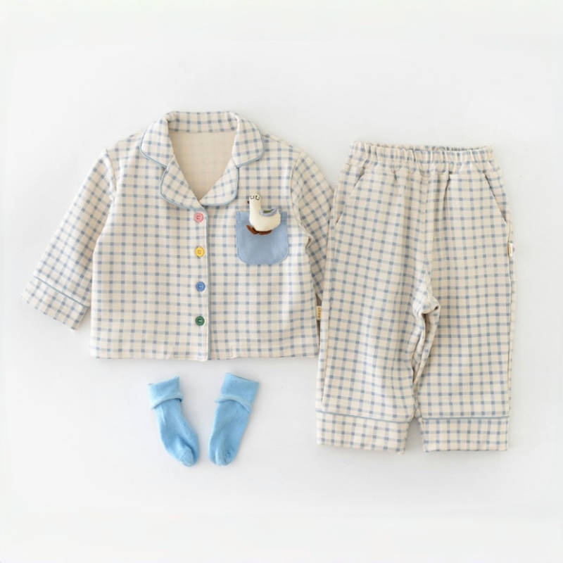 2-piece baby plaid pajama set
