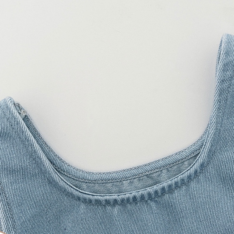 Baby Bow Denim Vest Dress