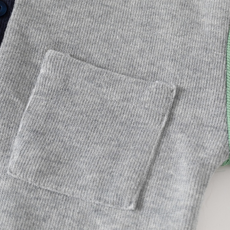 Baby Color Block Polo Neck Sweatshirt