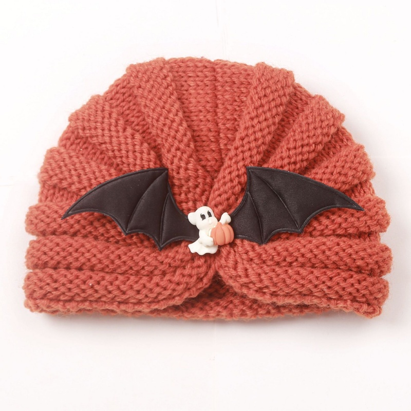 Baby Halloween Pumpkin Bat Knitted Hat