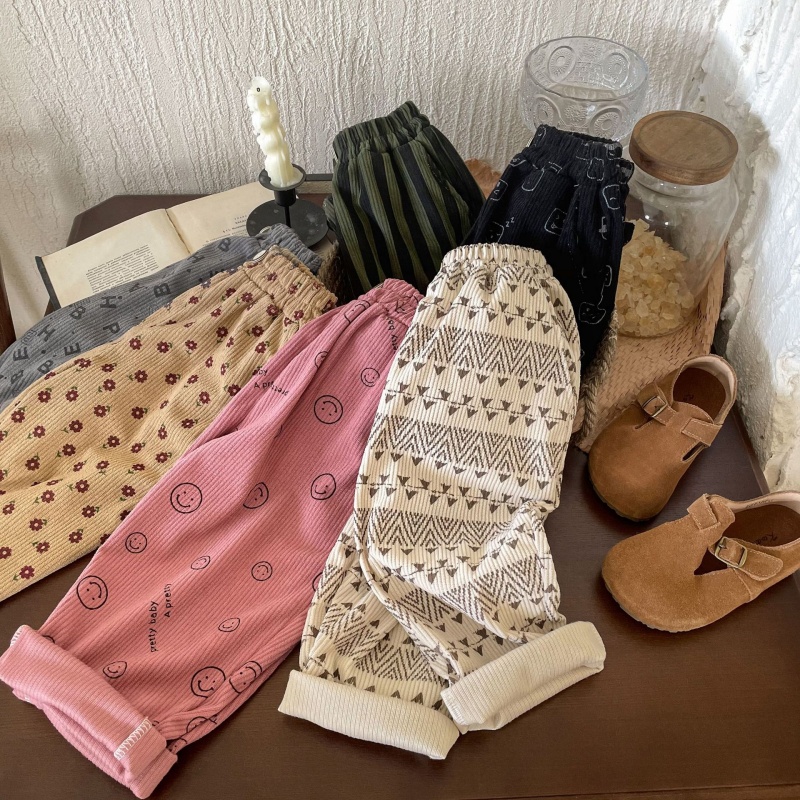 Kids' Printed Corduroy Pants