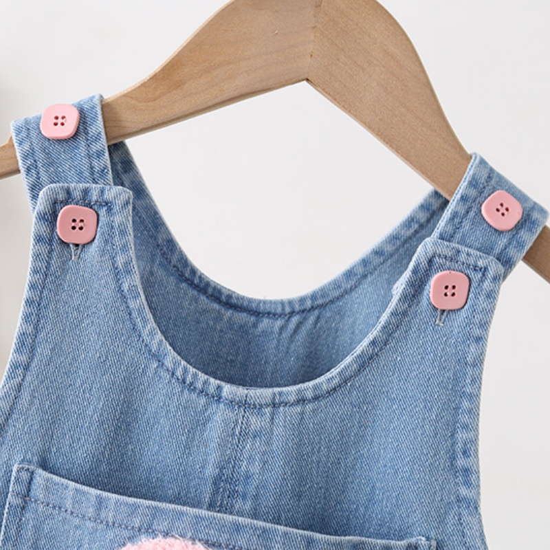 Baby Toddler Floral Embroidered Overalls