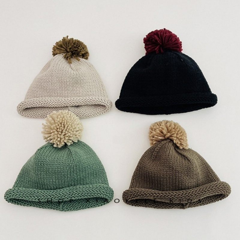 Baby Knit Rolled-Brim Wool Hat
