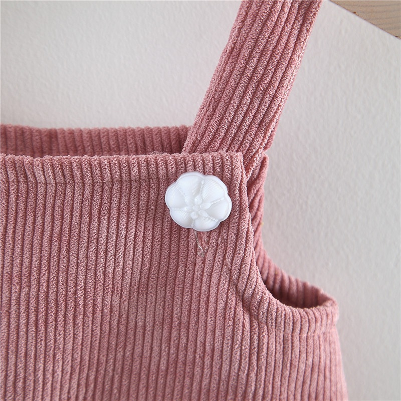 2-Piece Baby Girl T-Shirt and Overalls Set