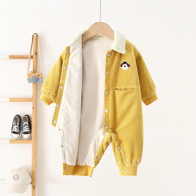 Baby Cartoon Corduroy Fleece Romper