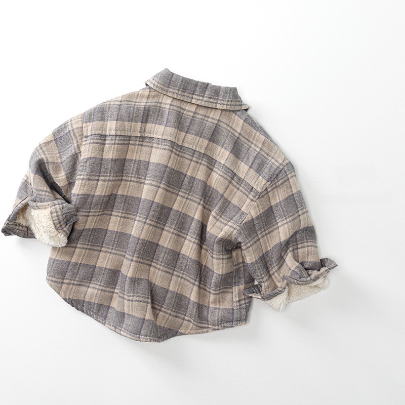 Baby Kids' Boy Plaid Print Fleece Shirt