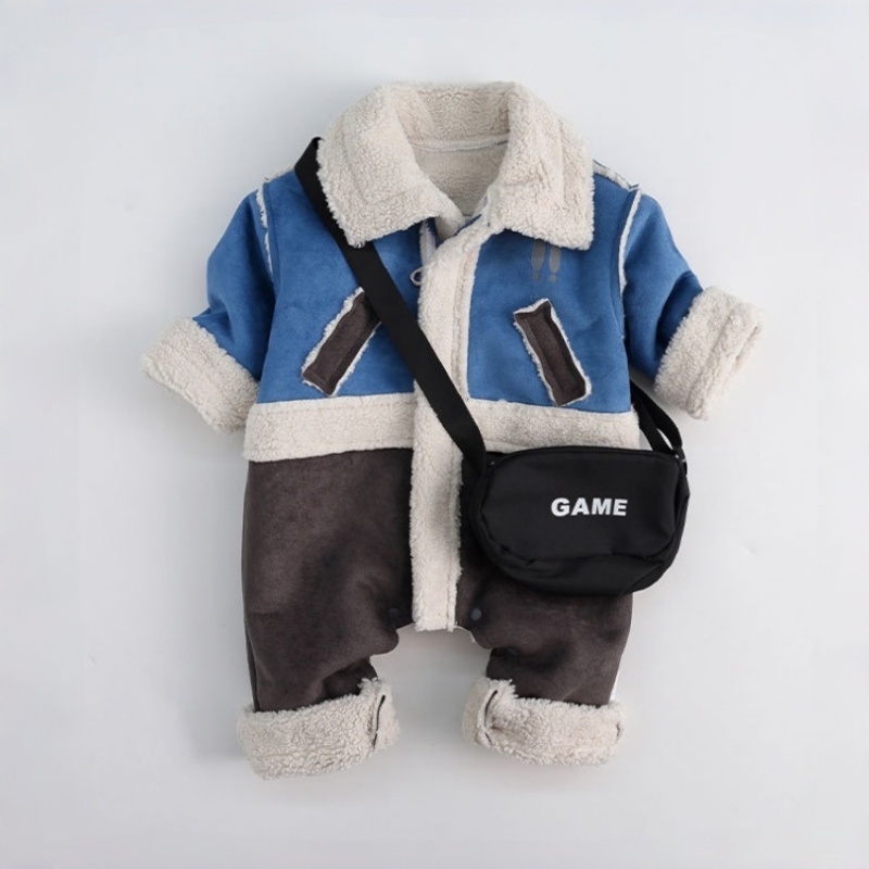 Baby Color-Block Fleece Romper
