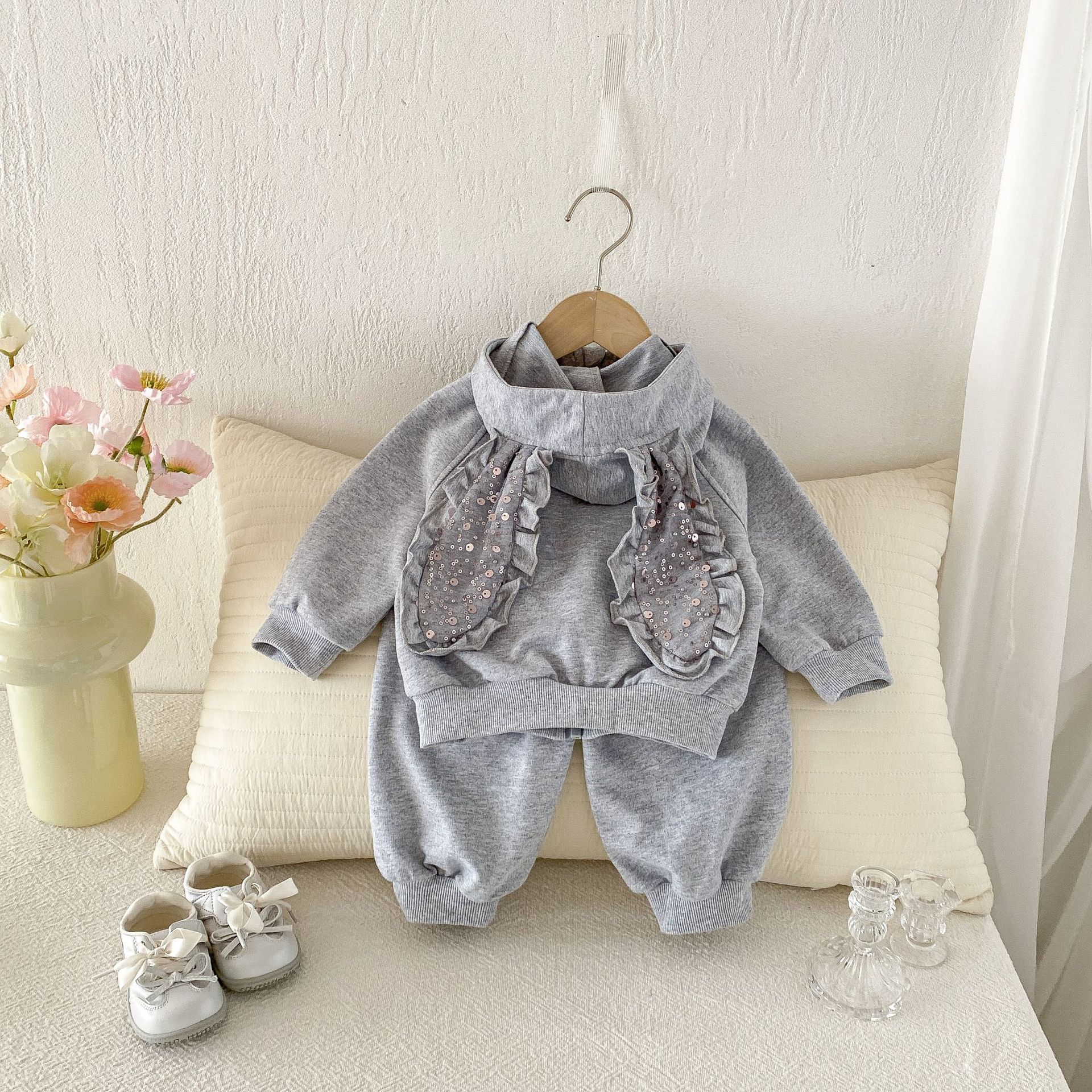 Baby Toddler Girl Rabbit Hooded 2-Piece  Sets