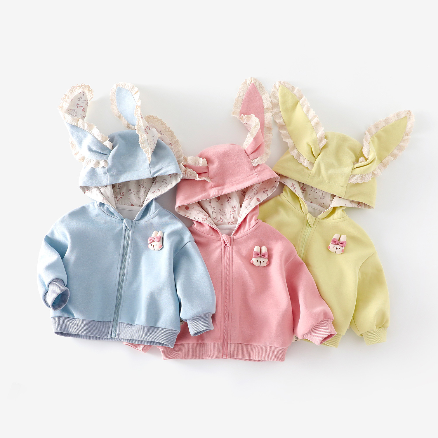 Baby Toddler Girl Rabbit Hooded 2-Piece  Sets